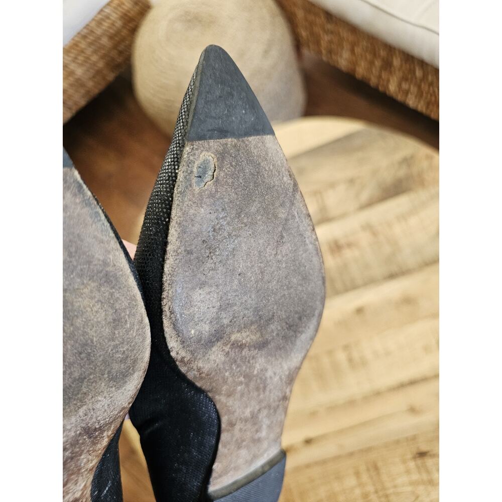 Jimmy Choo Ballet Flats Pointed Toe Women's Size 37/7 Slip On Black - Picture 12 of 16